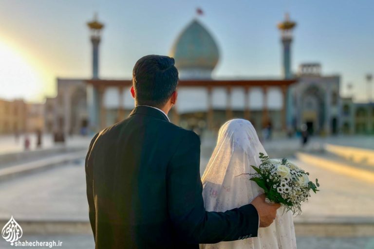 پیوند آسمانی؛ عقد ازدواج ده زوج جوان در حرم مطهر حضرت شاهچراغ(ع) به مناسبت میلاد امام حسن عسکری(ع)
