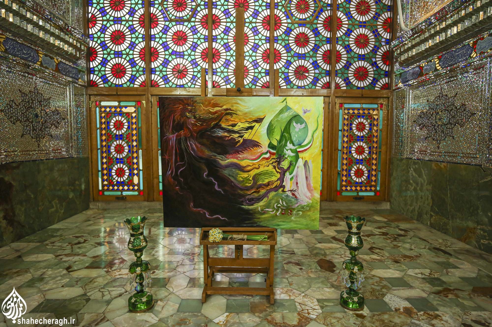 pic2009424 4 3 11zon - اثر نقاشی، یادمان شهدای حمله تروریستی به حرم مطهر حضرت شاهچراغ علیه السلام